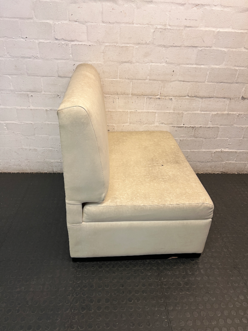 Armless Single Seater Couch in Textured Light Fabric