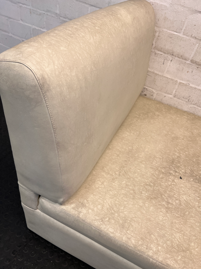 Armless Single Seater Couch in Textured Light Fabric