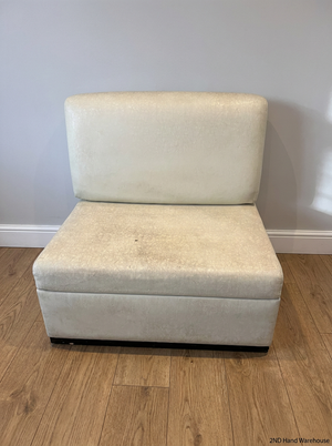 Armless Single Seater Couch in Textured Light Fabric