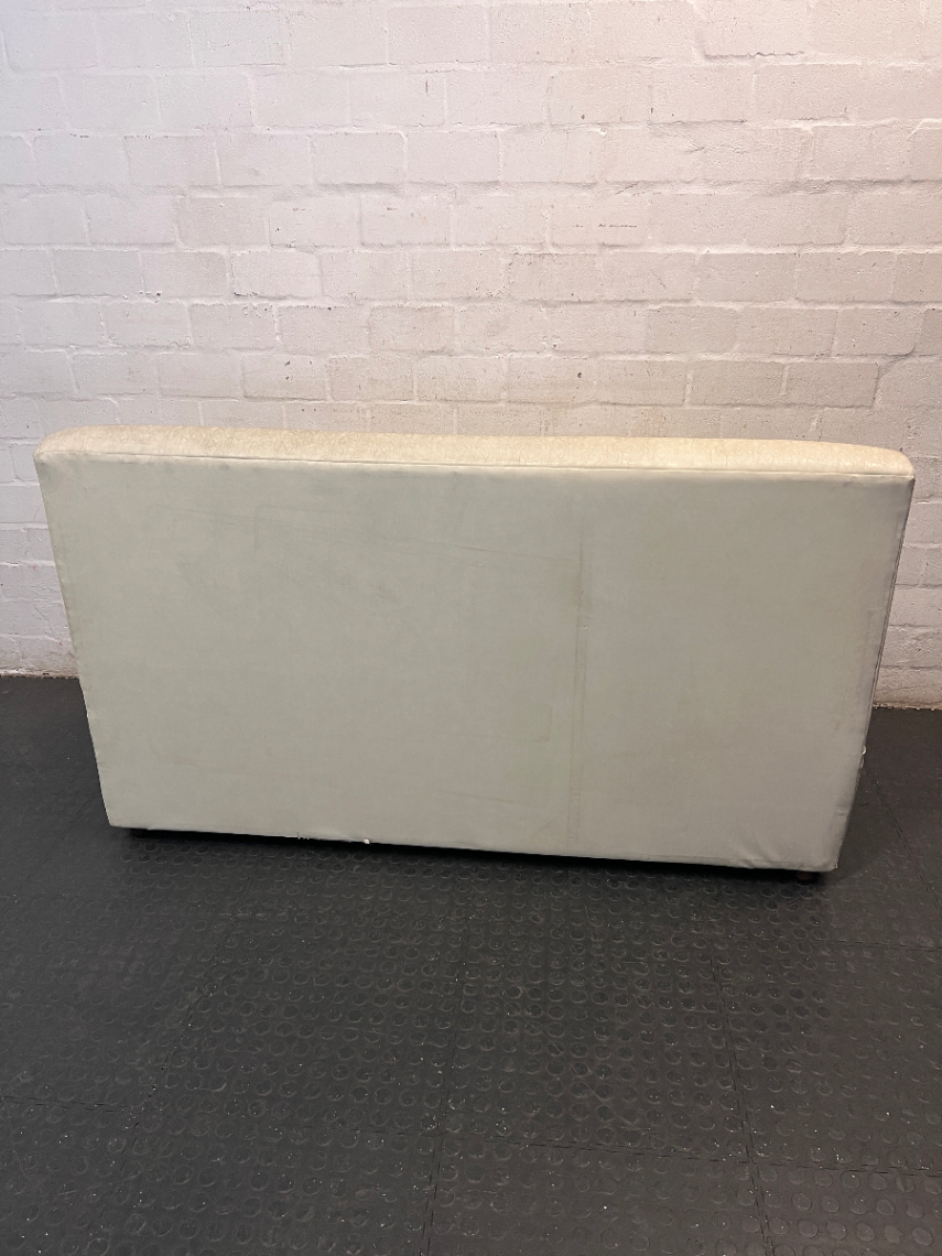 White Textured Pleather Armless 2 Seater Couch — Used and Fully Functional - 2ndhandwarehouse.com