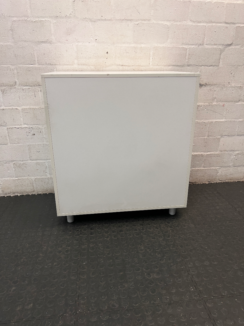 White 4-Compartment Storage Cube Unit on Legs