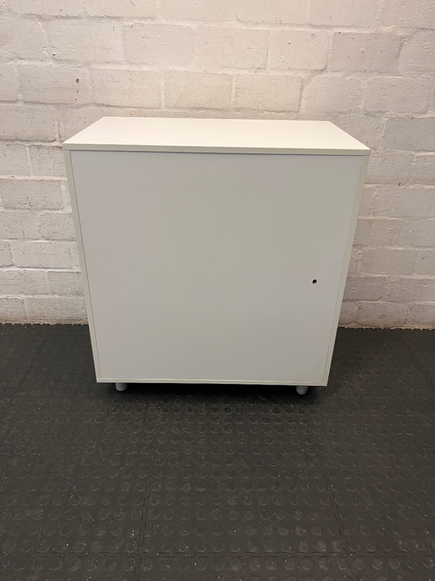 Minimalist White Melamine Storage Cupboard