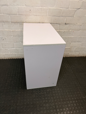 White 4-Compartment Storage Unit with Two Doors