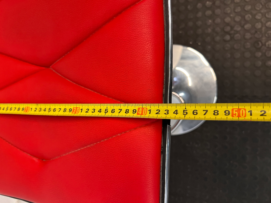 Red Quilted Faux Leather Swivel Bar Stool