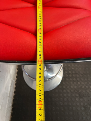 Red Quilted Faux Leather Swivel Bar Stool