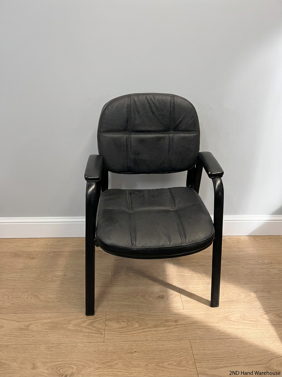 Black Upholstered Office Visitor Chair