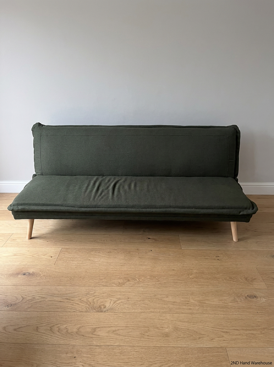 Mr Price Home Dark Green Fabric Sleeper Couch — Very Good Condition