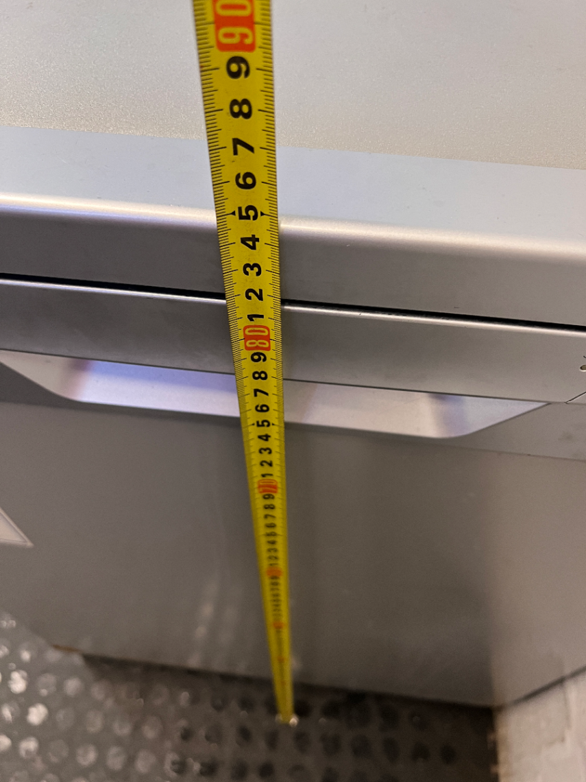 Russell Hobbs Silver Freestanding Dishwasher — Non-Functional with Rust on Front Panel