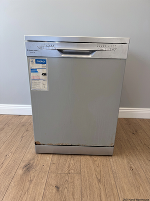 Russell Hobbs Silver Freestanding Dishwasher — Non-Functional with Rust on Front Panel