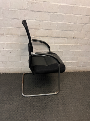 Black Mesh Visitor Chair with Cantilever Chrome Base