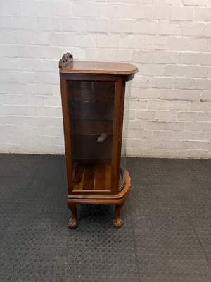 Vintage Ball and Claw Split-Level Display Cabinet — Good Vintage Condition