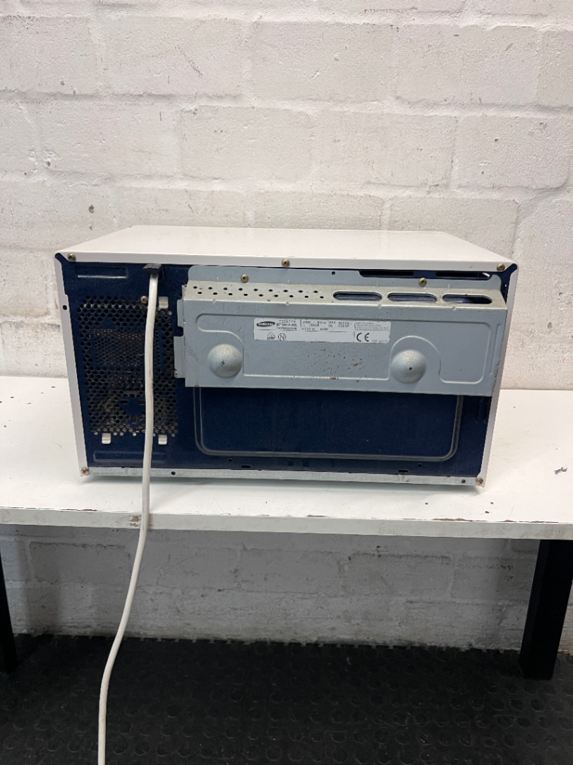 A60439-Samsung Countertop Microwave with Grill Function — Good Working Order with Minor Fading to Markings