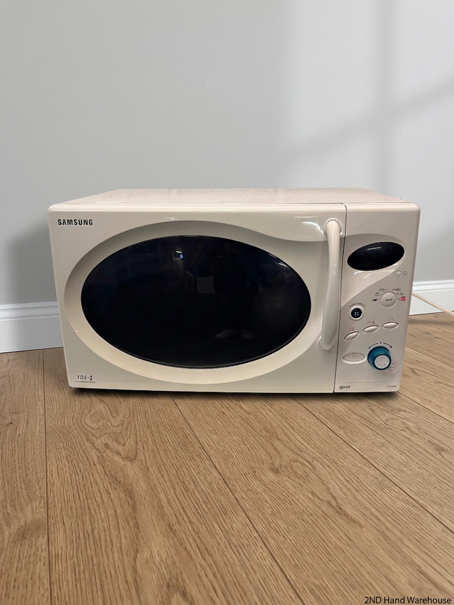 A60439-Samsung Countertop Microwave with Grill Function — Good Working Order with Minor Fading to Markings