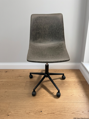Modern Dark Grey Pleather Mid-Back Office Chair — Clean and Tested