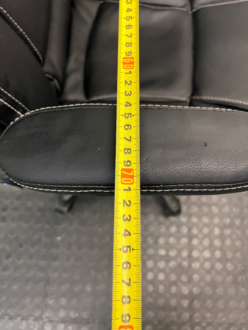 A60450-Black Mid-Back Swivel Office Chair with Contrast Stitching — Visible Wear; One Chair Has Unattached Armrests