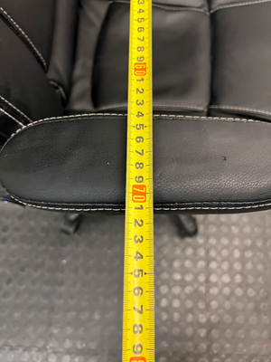 A60450-Black Mid-Back Swivel Office Chair with Contrast Stitching — Visible Wear; One Chair Has Unattached Armrests