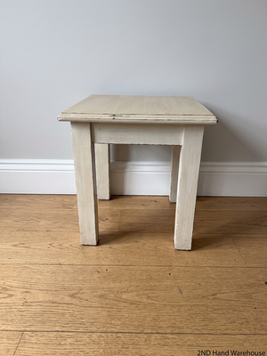 Rustic Two-Tone Wooden Square Stool