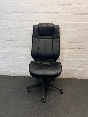 Black High-Back Armless Swivel Office Chair