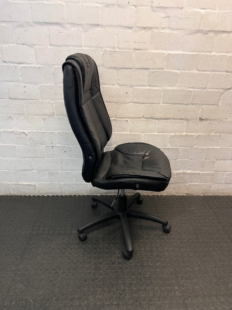 Black High-Back Armless Swivel Office Chair