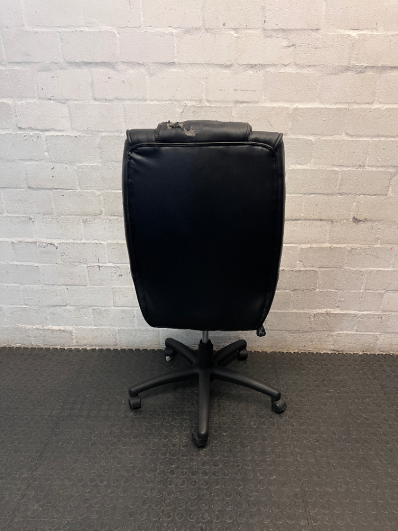 Black High-Back Armless Swivel Office Chair