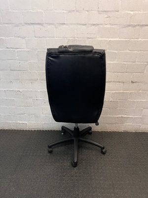 Black High-Back Armless Swivel Office Chair