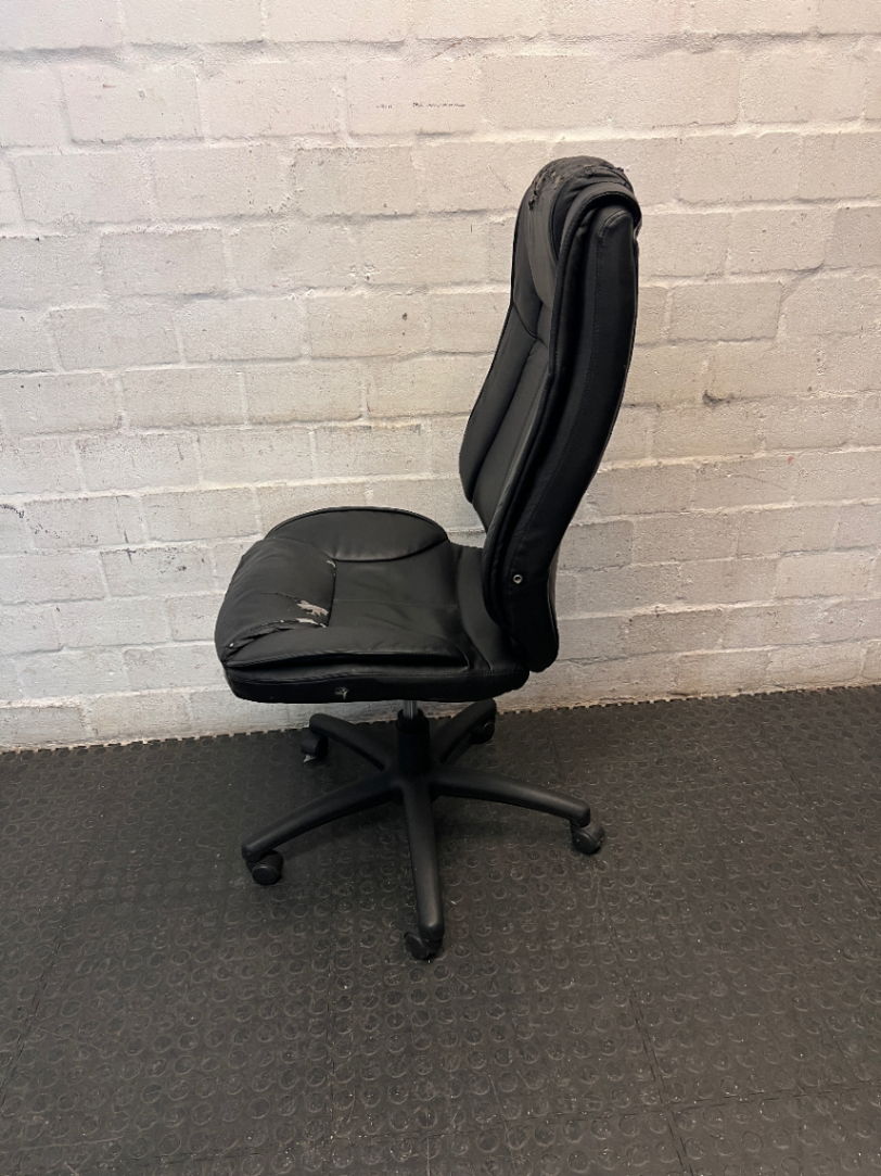 Black High-Back Armless Swivel Office Chair