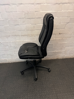 Black High-Back Armless Swivel Office Chair