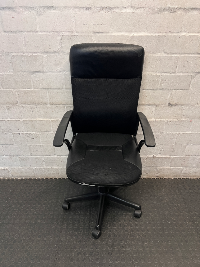 High-Back Mesh and Upholstered Swivel Office Chair