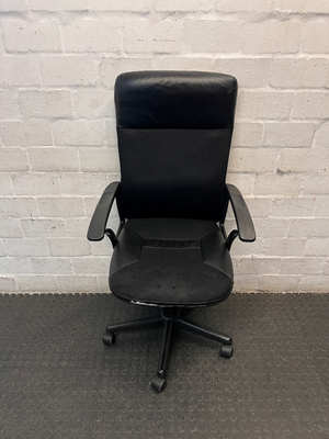 High-Back Mesh and Upholstered Swivel Office Chair