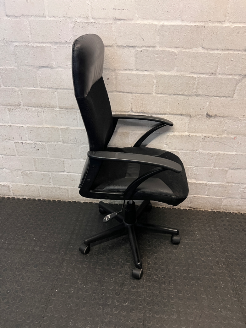 High-Back Mesh and Upholstered Swivel Office Chair