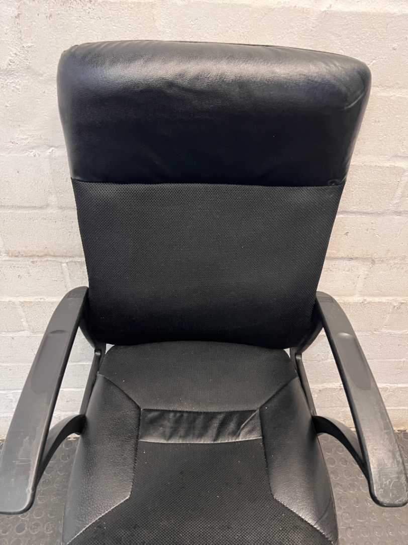 High-Back Mesh and Upholstered Swivel Office Chair