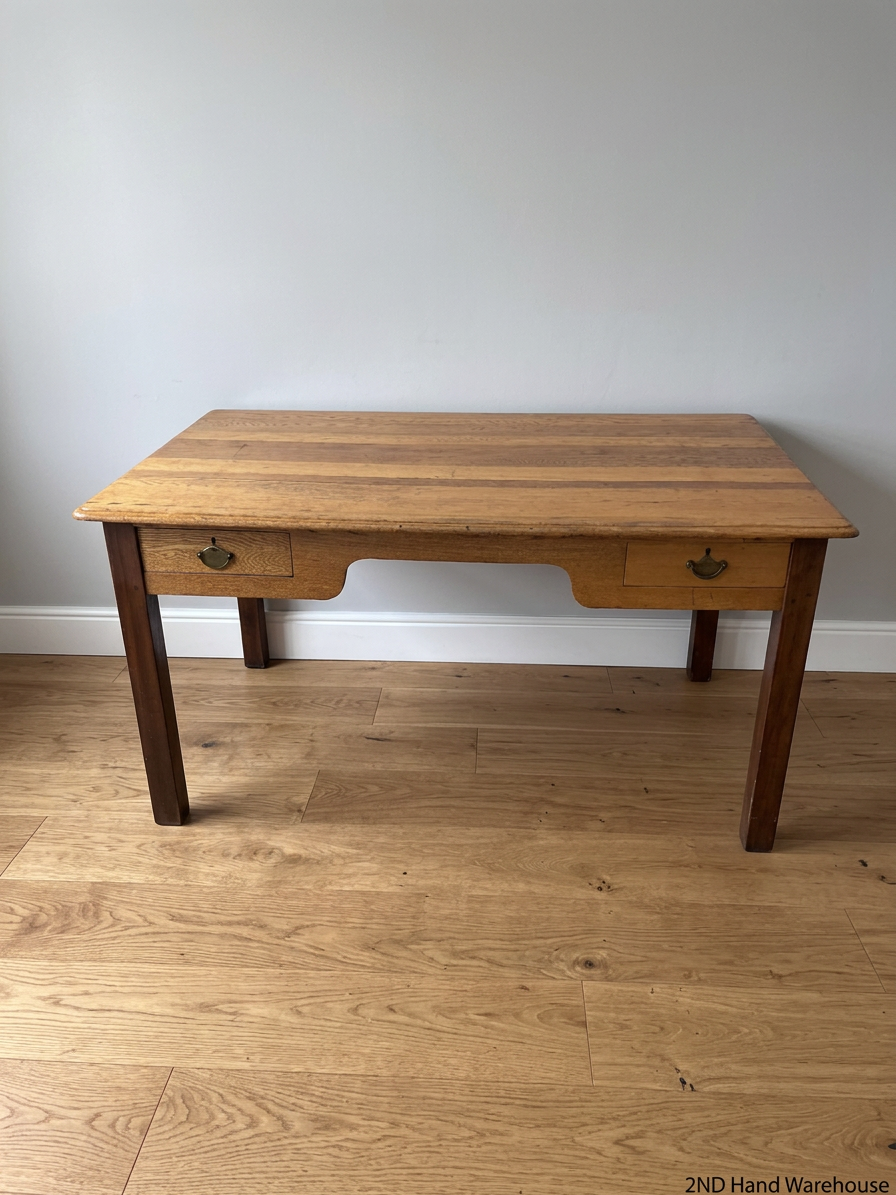 Vintage-Style Two-Drawer Wooden Office Desk