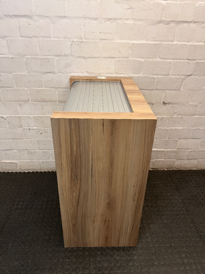 Tambour Top Storage Cabinet with Sliding Doors