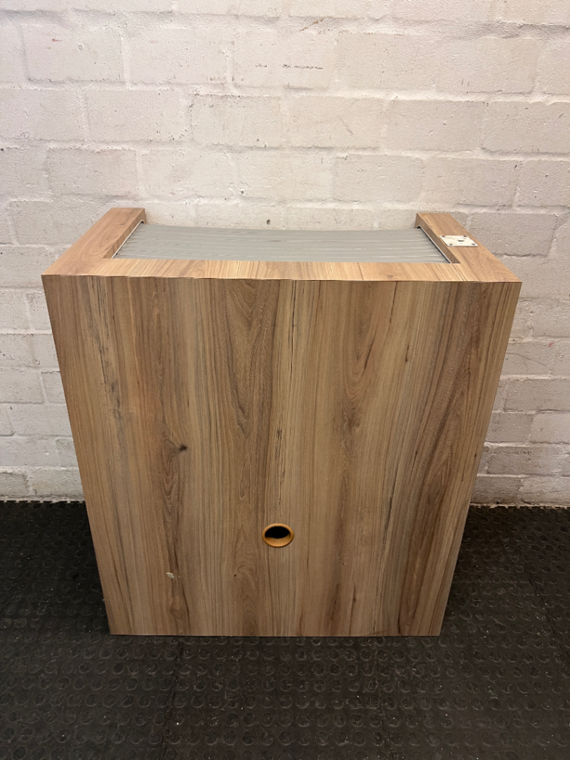 Tambour Top Storage Cabinet with Sliding Doors