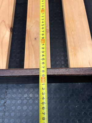 King Wooden Bed Frame with Slatted Headboard — Well Used with Visible Wear
