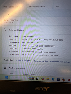 Acer Aspire E 15 Laptop in Matte Black — Good Working Order with  Keyboard
