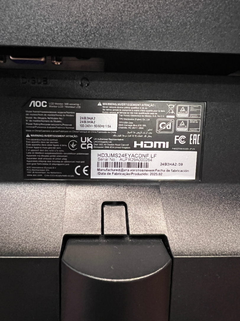 AOC 24" LCD Monitor in Black - Brand New - 2ndhandwarehouse.com