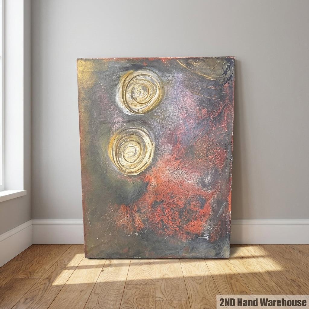 Abstract Earth & Gold Textured Wall Art 80 by 60