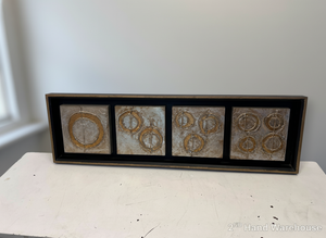 Abstract Gold Metallic Circle Multi-Panel Framed Wall Art