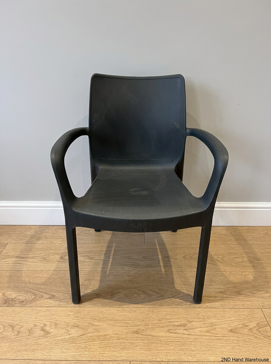 Addis Marilyn Black Polypropylene Garden Armchair — Good Working Order - Requires Cleaning - 2ndhandwarehouse.com
