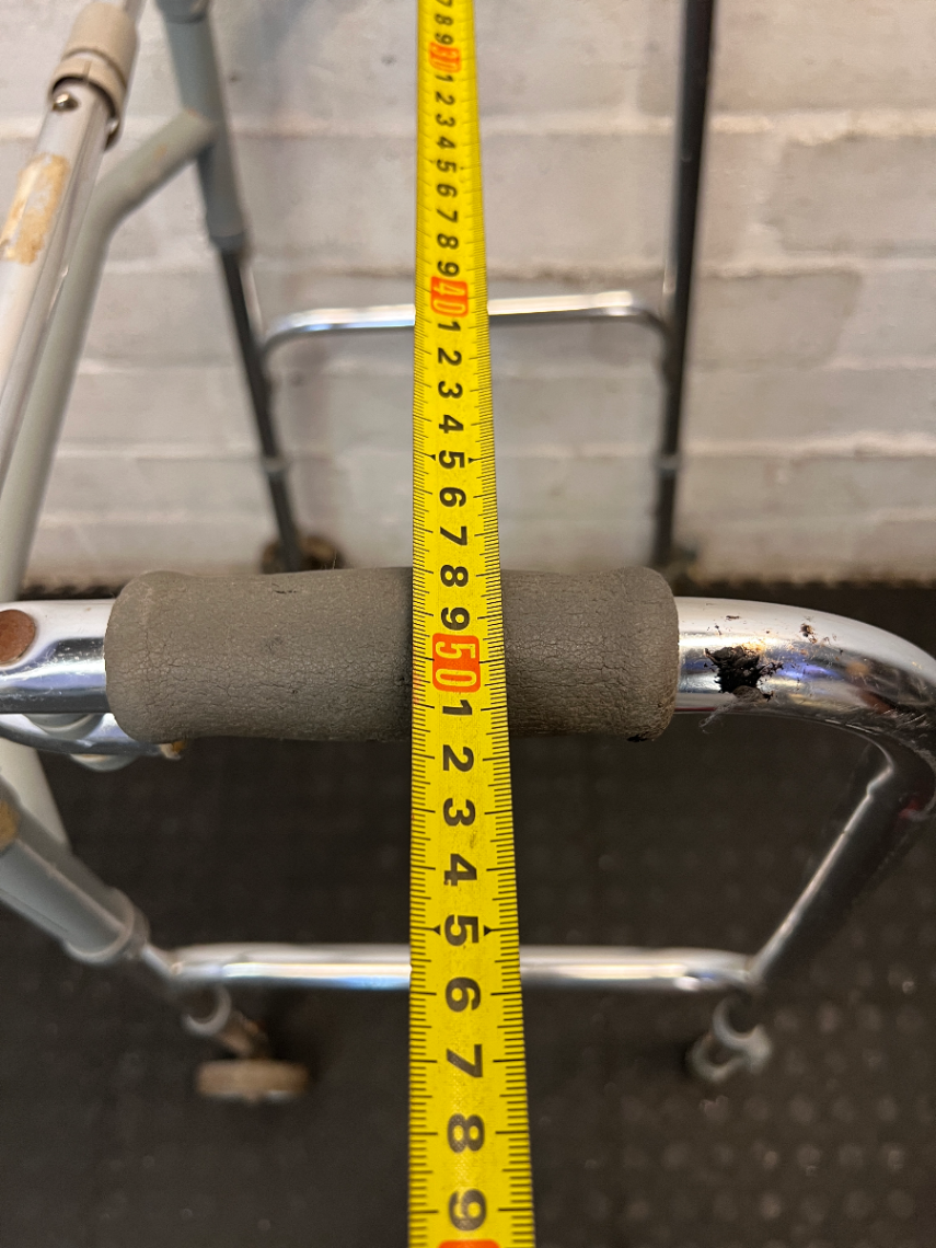 Adjustable Folding Medical Walking Frame with Front Wheels - Good Condition - 2ndhandwarehouse.com