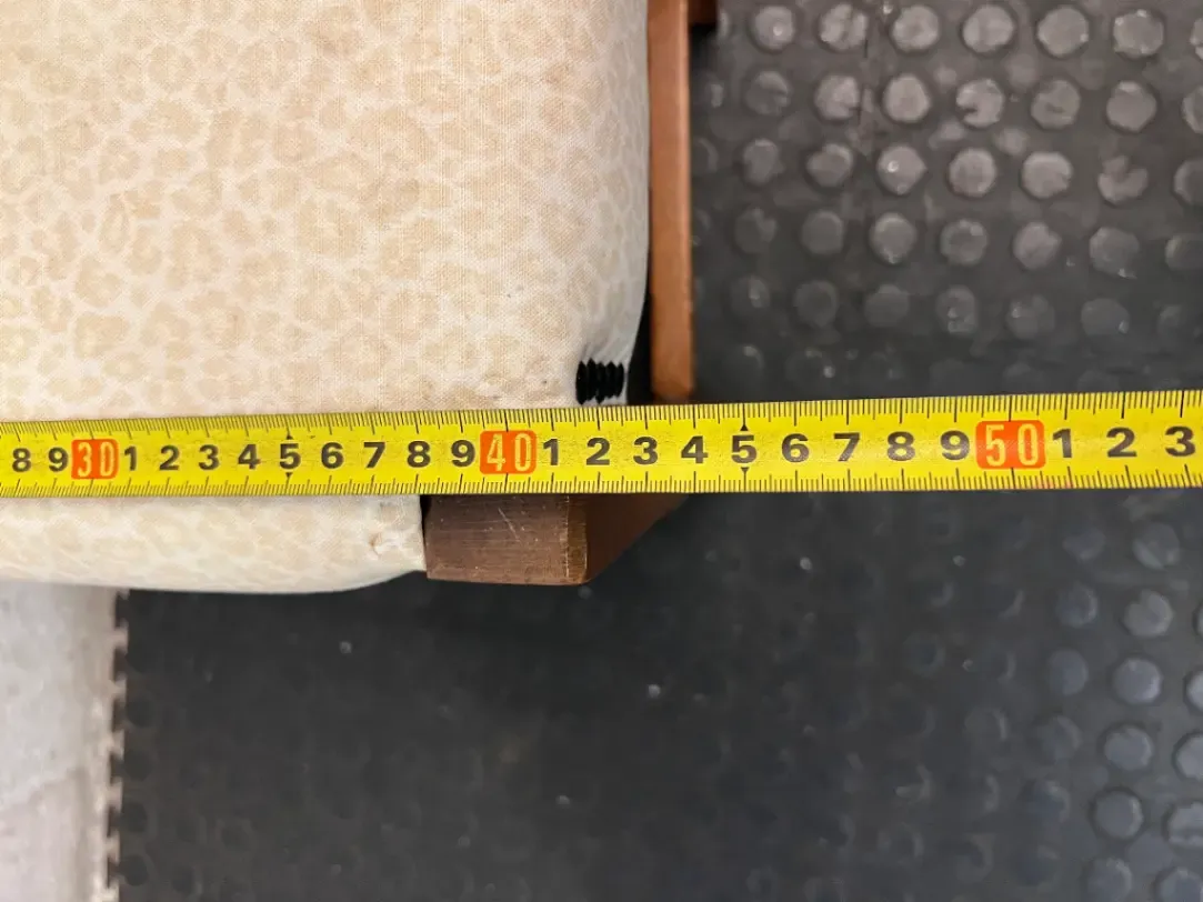 Animal Print Upholstered Wooden Ottoman Footstool — Well Used Condition - 2ndhandwarehouse.com