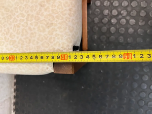 Animal Print Upholstered Wooden Ottoman Footstool — Well Used Condition - 2ndhandwarehouse.com