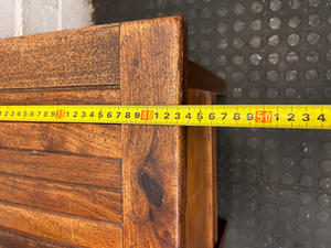 Antique Slat-Back Wooden Chair with Under-Seat Storage Box - 2ndhandwarehouse.com