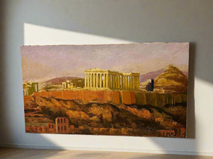 Painting of the Parthenon on a wall