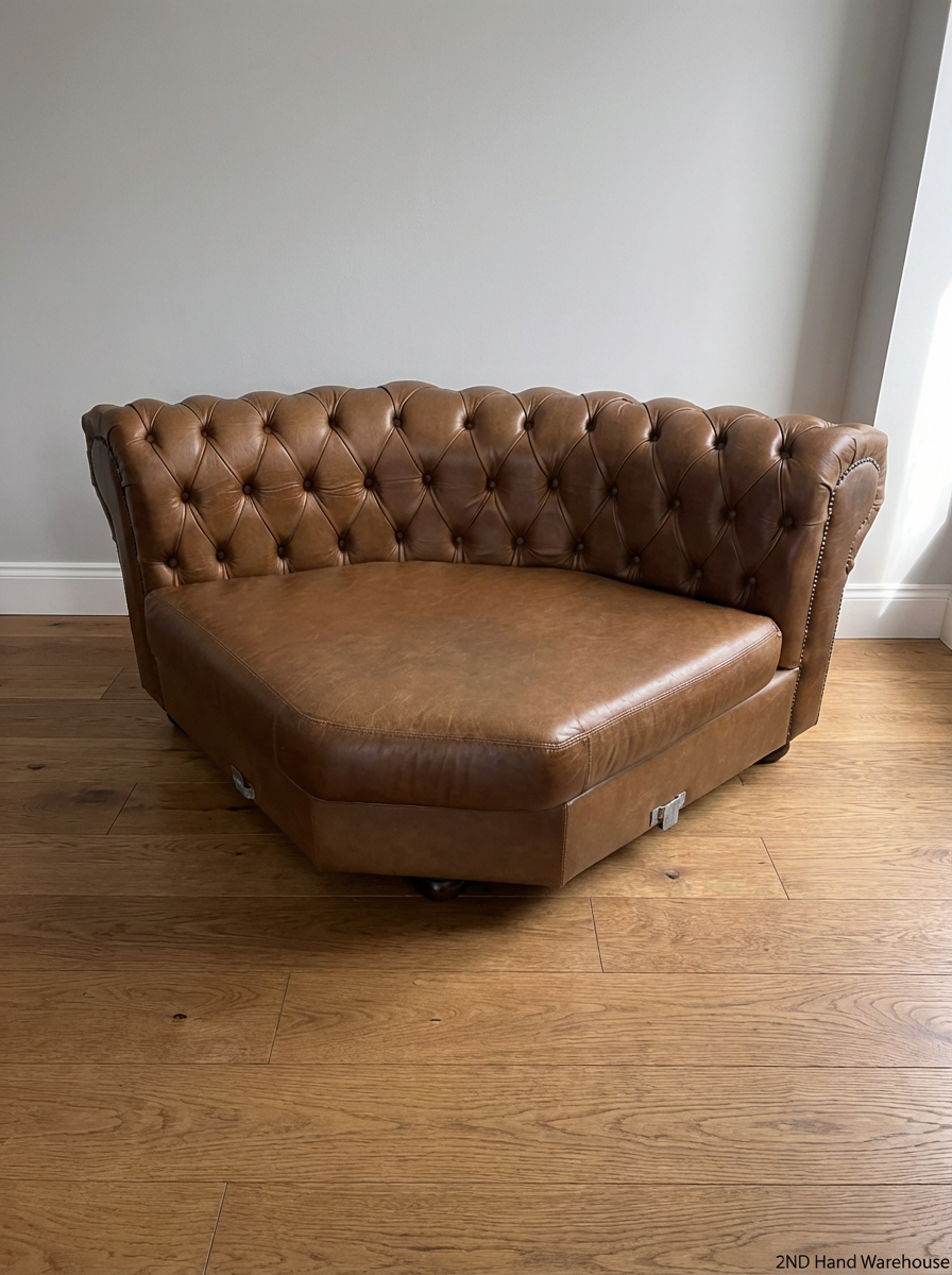 Authentic TRUEWOOD Leather Corner Seat - Like New Condition - 2ndhandwarehouse.com
