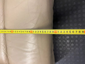 Beige Leather Manual Recliner Armchair - Visible Wear - 2ndhandwarehouse.com