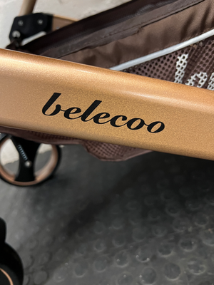 Belecoo Multi-Tone Stroller with Gold Frame — Mint Condition and Hardly used - 2ndhandwarehouse.com