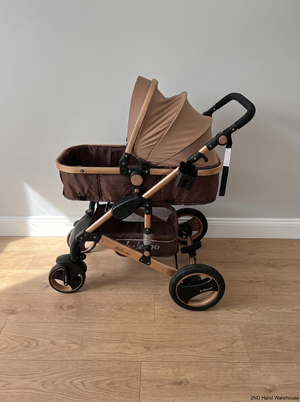 Belecoo Multi-Tone Stroller with Gold Frame — Mint Condition and Hardly used - 2ndhandwarehouse.com
