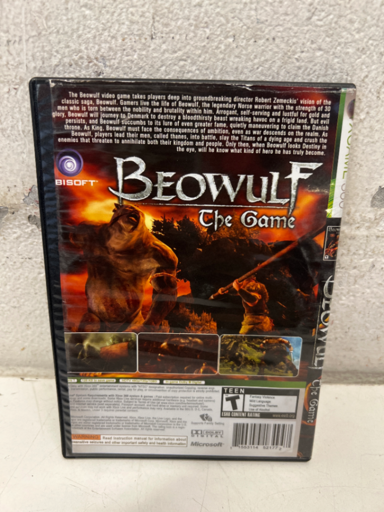 Beowulf: The Game (Xbox 360) - Sticker Residue on Cover - 2ndhandwarehouse.com